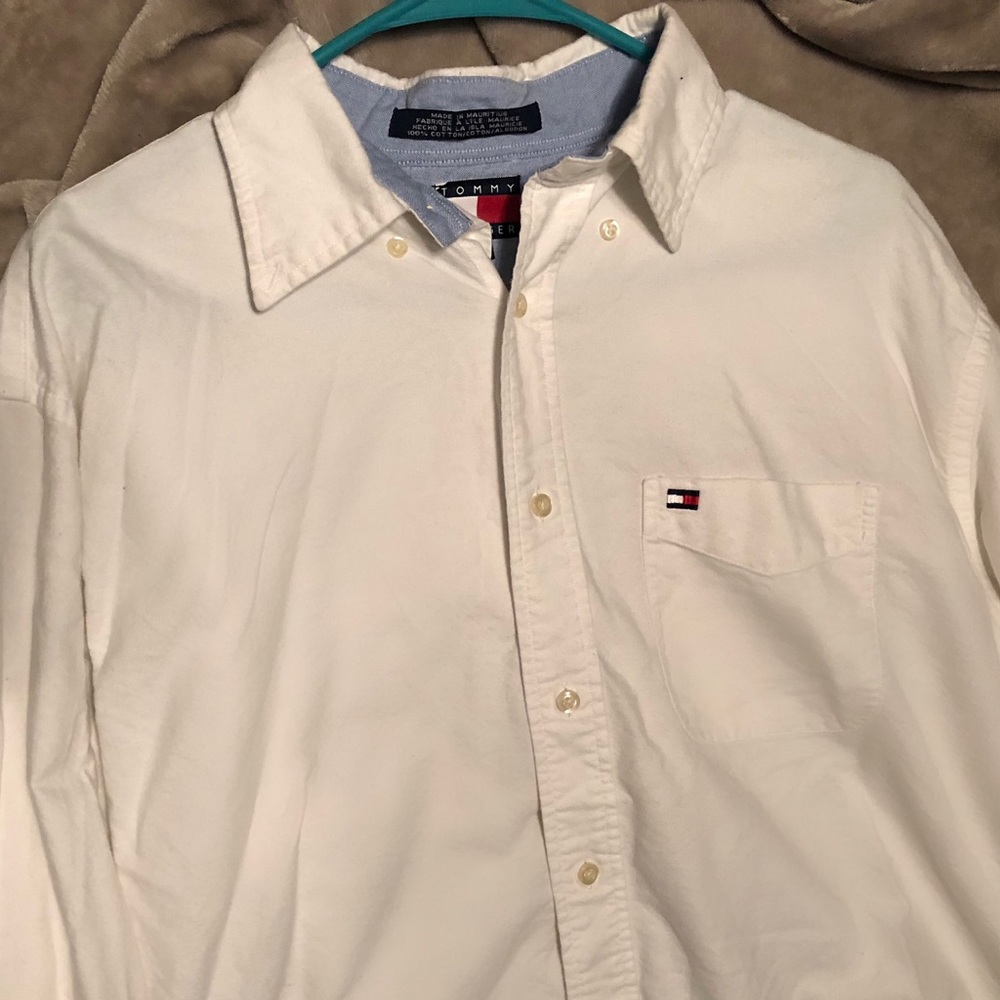 Tommy Hilfiger ❤️ white button up men’s shirt